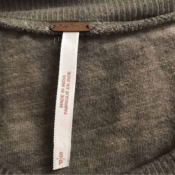 Free People sequined mottled long sleeve henley T-shirt S - Picture 3 of 5